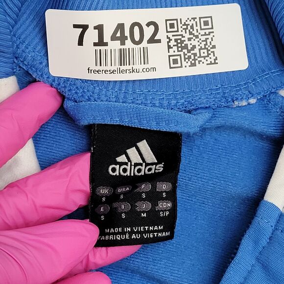 ADIDAS Track Jacket Small 19x27 Blue White Trim Trefoil - Picture 9 of 15